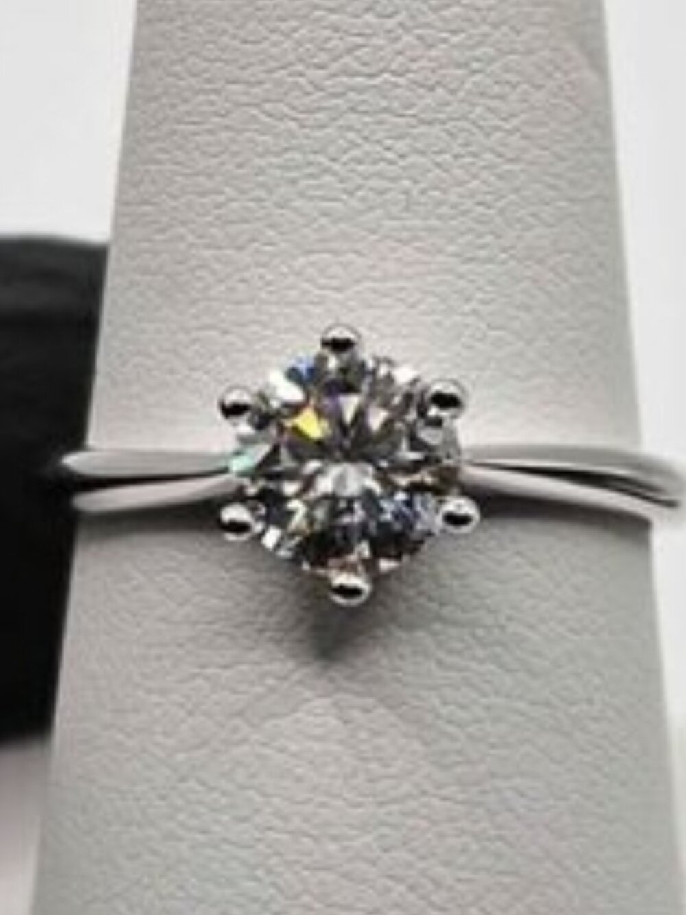 925 Sterling Silver 1ct Moissanite Solitaire Ring Size 8